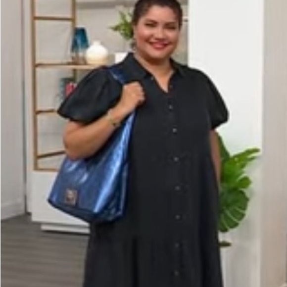 New Sharif Legacy Pearlized Slouchy Leather Hobo with Wristlet - Picture 4 of 7